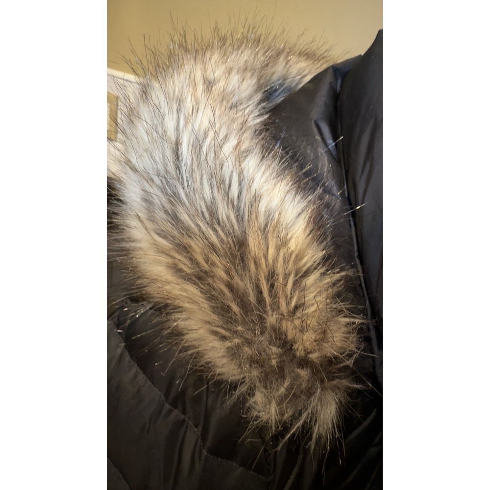Eddie Bauer Women's Real Down-fill Parka Long Puffer Coat Faux Fur Hood‎ Black L - Picture 5 of 10
